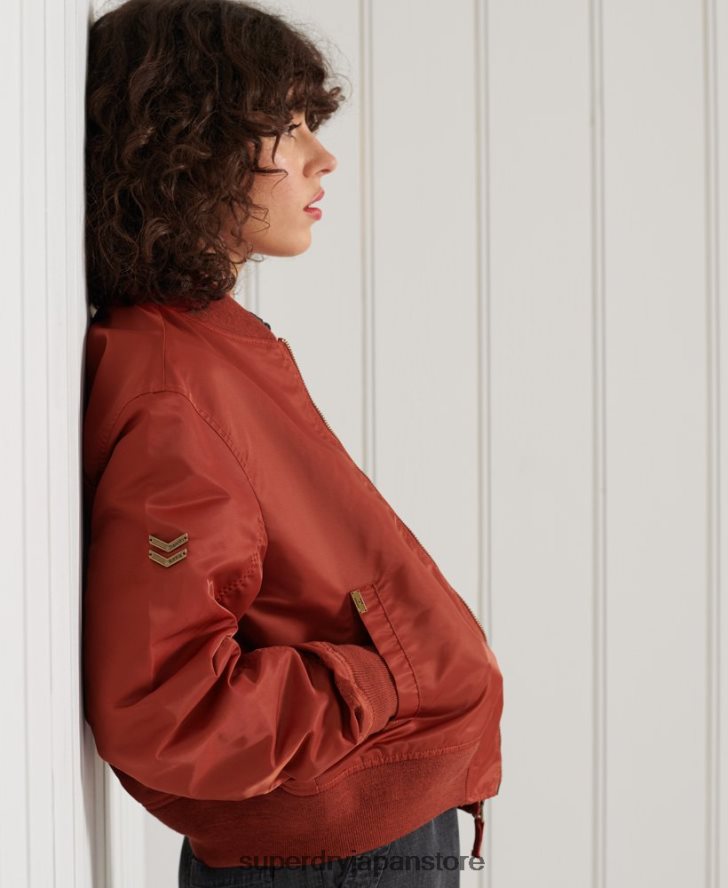 MA1 ボンバージャケット 女性 Superdry 衣類 赤 2J62PZ3837