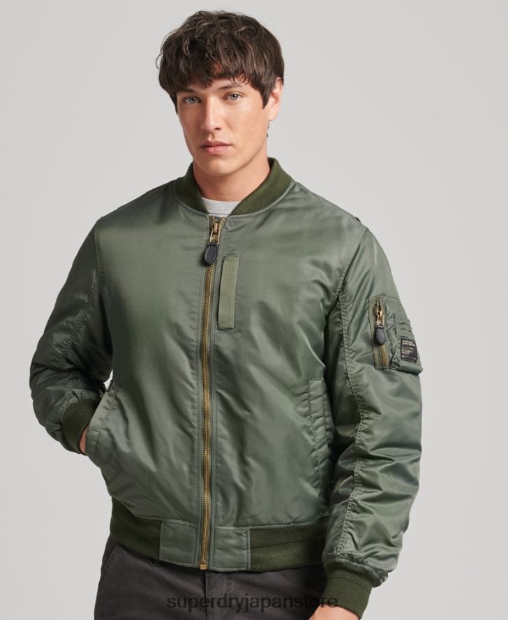 ヴィンテージMA1ボンバージャケット 男性 Superdry 衣類 緑 2J62PZ4656
