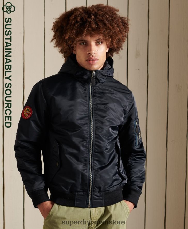 MA1 フード付きボンバージャケット 男性 Superdry 衣類 海軍 2J62PZ4658
