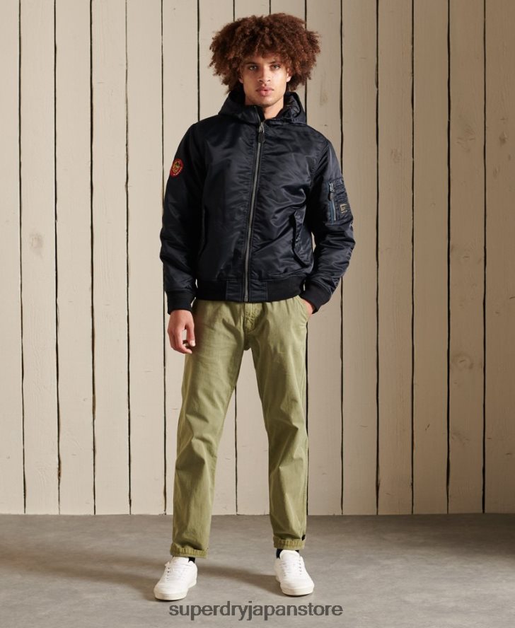 MA1 フード付きボンバージャケット 男性 Superdry 衣類 海軍 2J62PZ4658