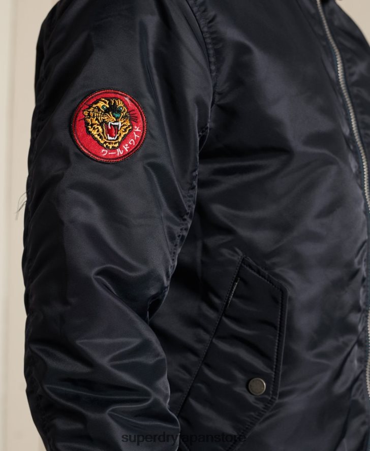 MA1 フード付きボンバージャケット 男性 Superdry 衣類 海軍 2J62PZ4658