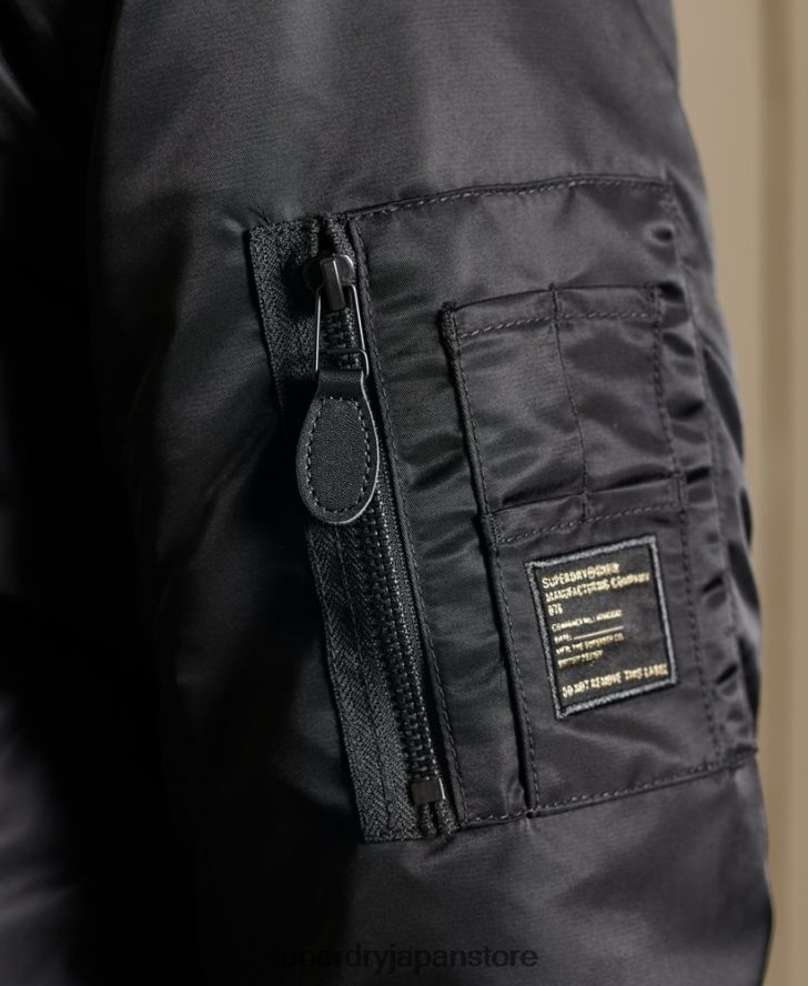 MA1 フード付きボンバージャケット 男性 Superdry 衣類 黒 2J62PZ4673