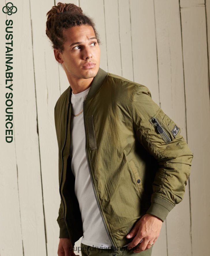 ミリタリーMA1ボンバージャケット 男性 Superdry 衣類 緑 2J62PZ4674