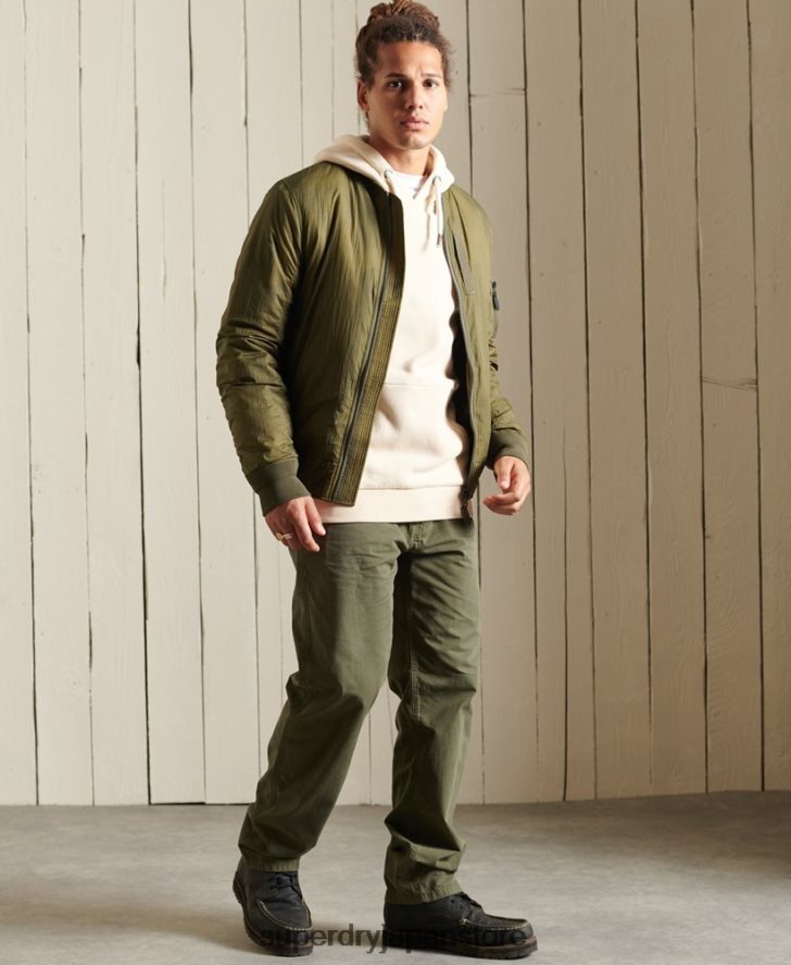 ミリタリーMA1ボンバージャケット 男性 Superdry 衣類 緑 2J62PZ4674