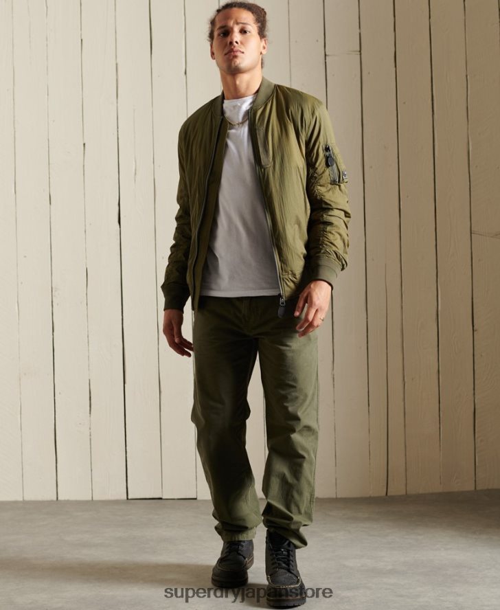 ミリタリーMA1ボンバージャケット 男性 Superdry 衣類 緑 2J62PZ4674