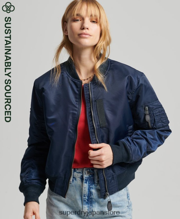 MA1 ボンバージャケット 女性 Superdry 衣類 海軍 2J62PZ5431