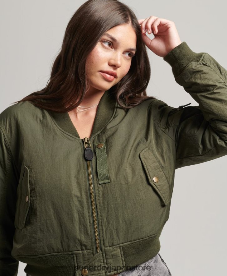 軍用飛行士MA1ボンバージャケット 女性 Superdry 衣類 カーキ 2J62PZ5569
