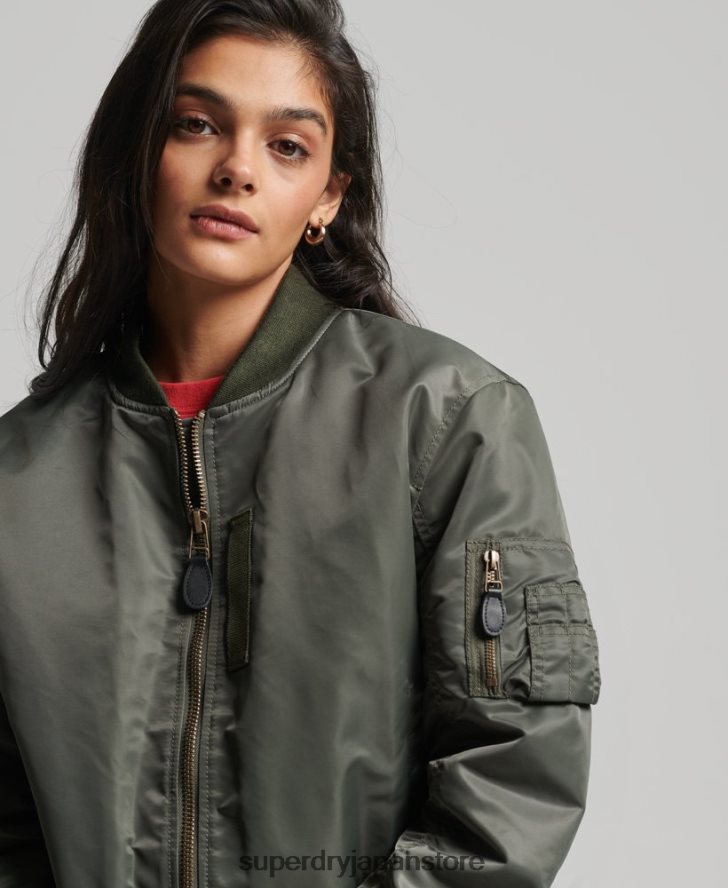 MA1 ボンバージャケット 女性 Superdry 衣類 緑 2J62PZ5644