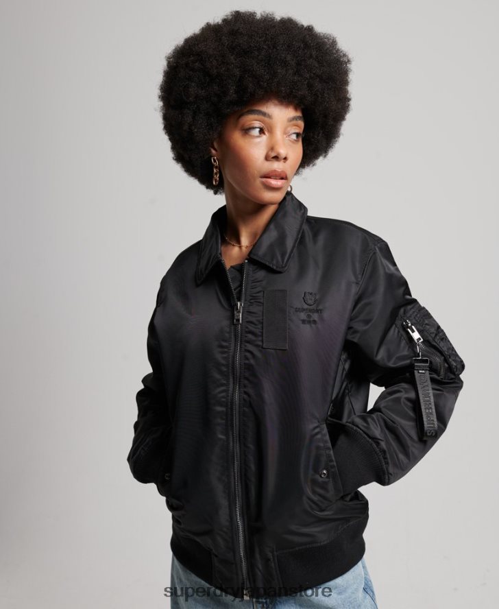 エナジー MA2 ボンバー ジャケット 女性 Superdry 衣類 黒 2J62PZ5420