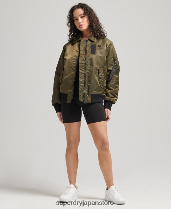 エナジー MA2 ボンバー ジャケット 女性 Superdry 衣類 緑 2J62PZ5508