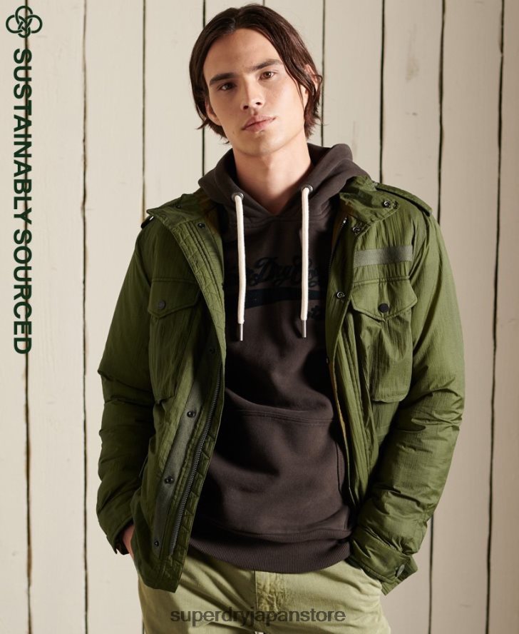 ミリタリー M-65 ジャケット 男性 Superdry 衣類 緑 2J62PZ4495