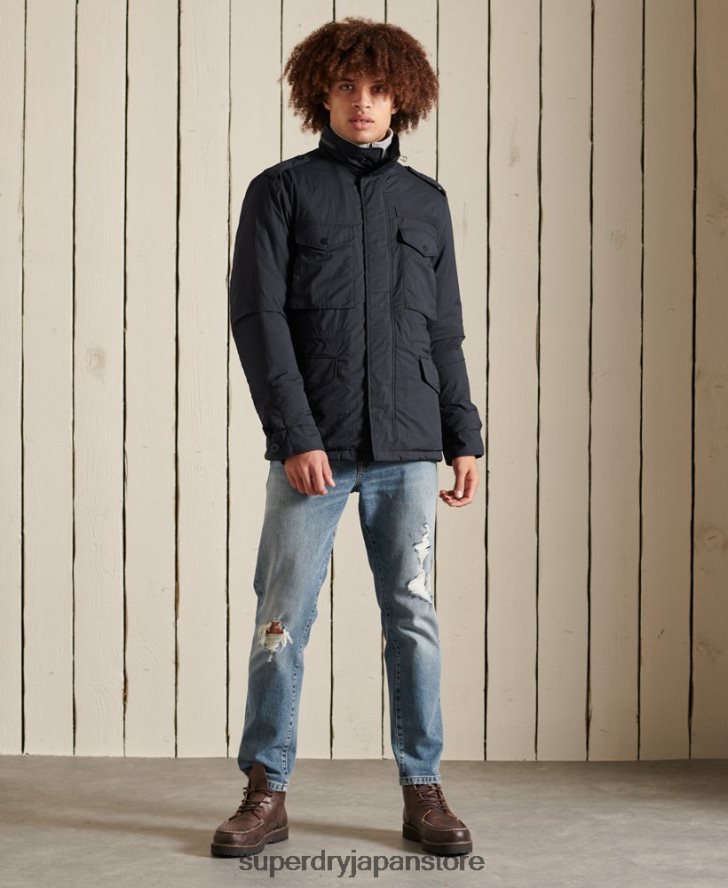 ミリタリー M-65 ジャケット 男性 Superdry 衣類 青 2J62PZ4675