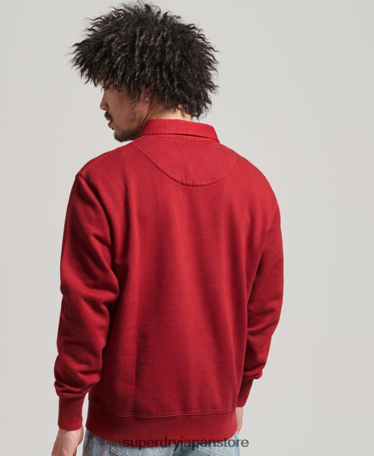 ヴィンテージ OD ラグビー スウェットシャツ 男性 Superdry 衣類 赤 2J62PZ769
