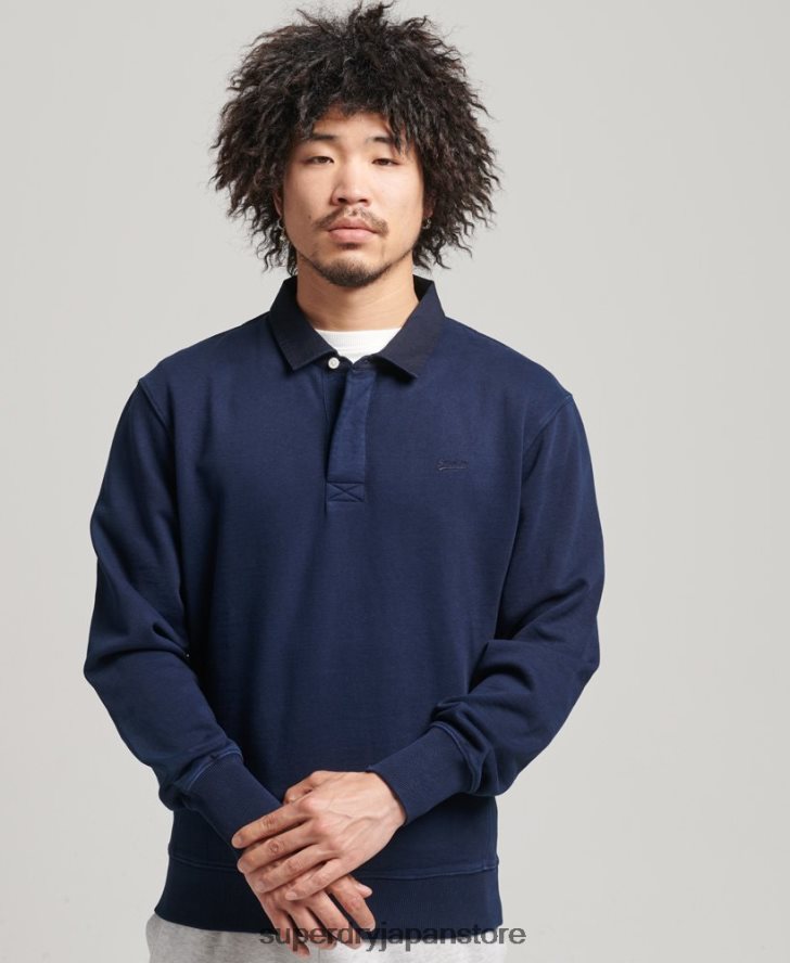 ヴィンテージ OD ラグビー スウェットシャツ 男性 Superdry 衣類 海軍 2J62PZ787