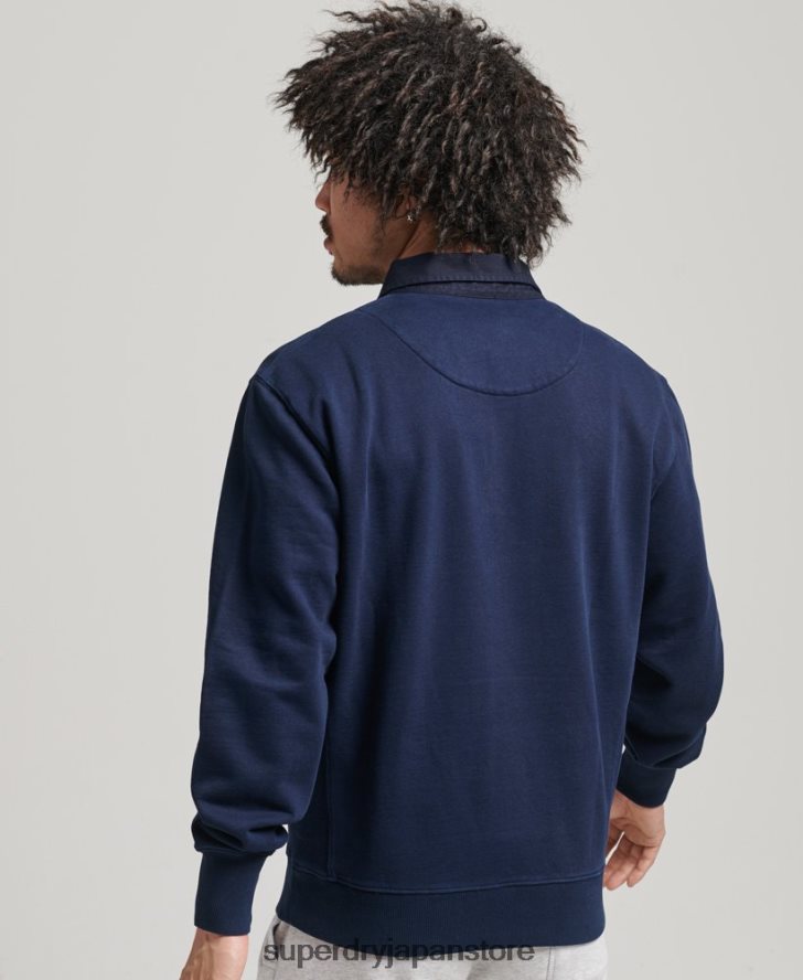 ヴィンテージ OD ラグビー スウェットシャツ 男性 Superdry 衣類 海軍 2J62PZ787