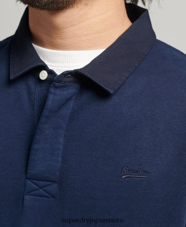 ヴィンテージ OD ラグビー スウェットシャツ 男性 Superdry 衣類 海軍 2J62PZ787