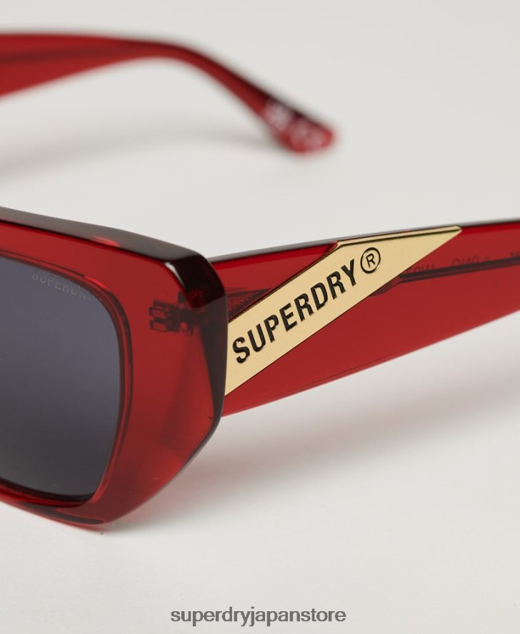 SDR 90s 角張ったサングラス 女性 Superdry アクセサリー 赤 2J62PZ2086