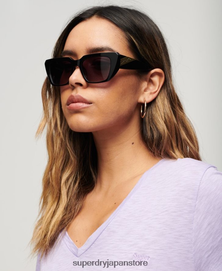SDR 90s 角張ったサングラス 女性 Superdry アクセサリー 黒 2J62PZ2120