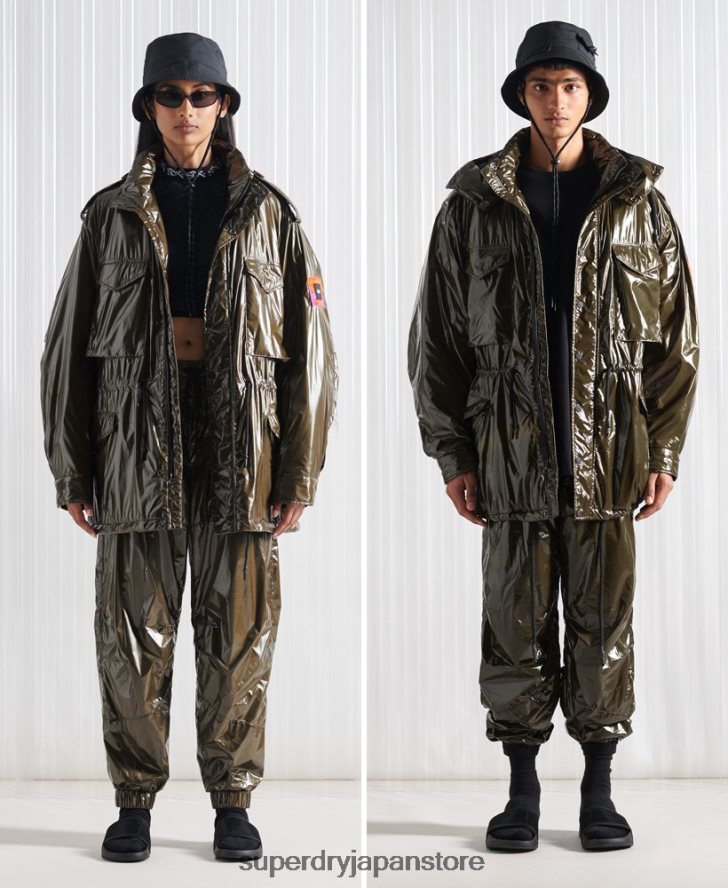 限定版 SDX M65 ハイシャイン ジャケット 男性 Superdry 衣類 緑 2J62PZ4584