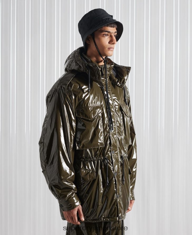 限定版 SDX M65 ハイシャイン ジャケット 男性 Superdry 衣類 緑 2J62PZ4584
