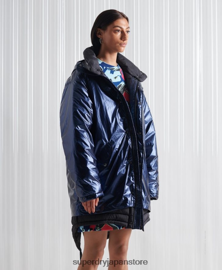限定版 SDX ダブルパーカーコート 女性 Superdry 衣類 海軍 2J62PZ1192