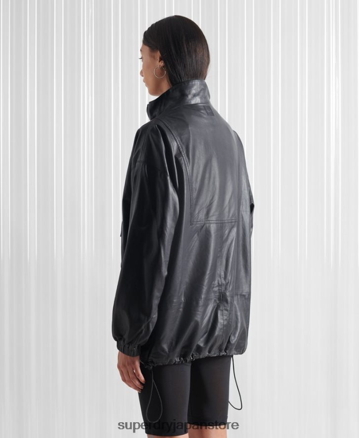 限定版SDXレザートラックトップ 女性 Superdry 衣類 黒 2J62PZ1193