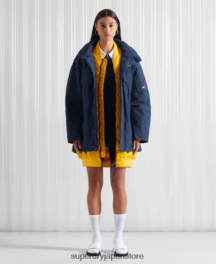 限定版SDXニューヨークダブルジャケット 女性 Superdry 衣類 海軍 2J62PZ4763
