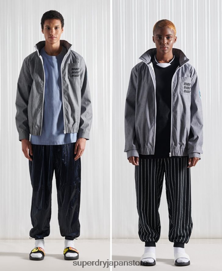 限定版 SDX シャンブレーストライプジャケット 男性 Superdry 衣類 青 2J62PZ4767