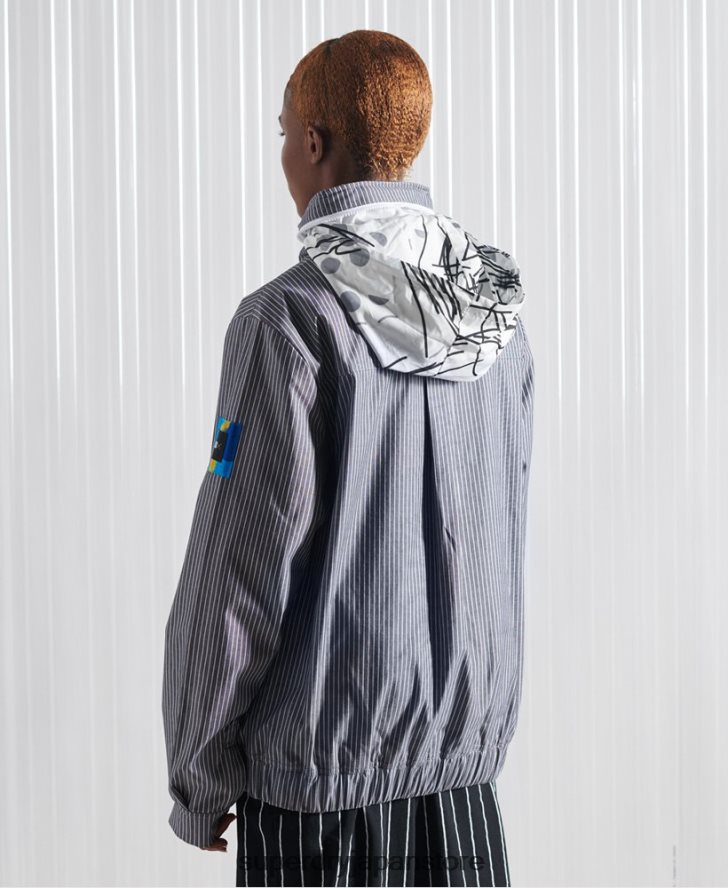 限定版 SDX シャンブレーストライプジャケット 男性 Superdry 衣類 青 2J62PZ4767