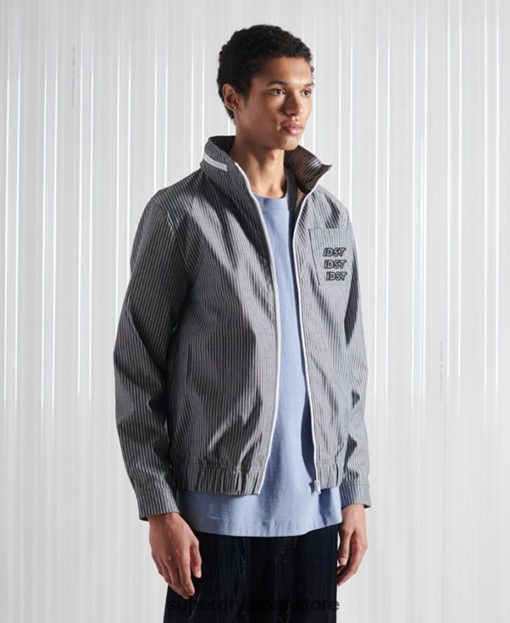 限定版 SDX シャンブレーストライプジャケット 男性 Superdry 衣類 青 2J62PZ4767