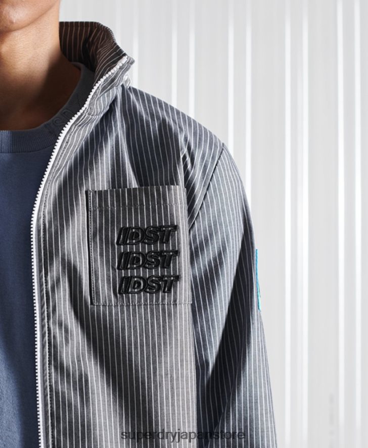 限定版 SDX シャンブレーストライプジャケット 男性 Superdry 衣類 青 2J62PZ4767