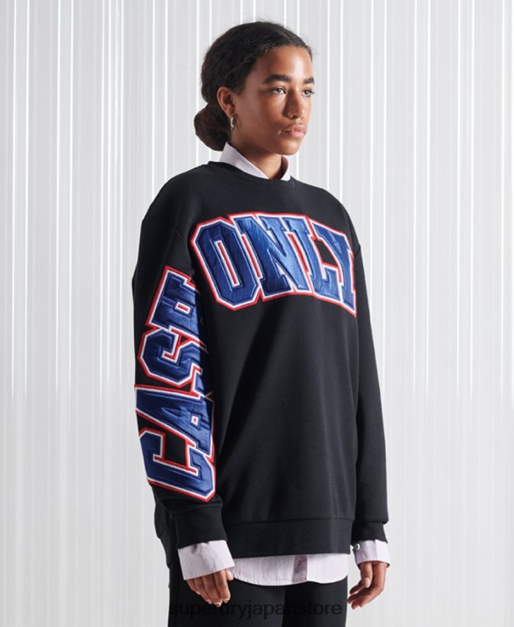 限定版 SDX アップリケ スウェットシャツ 女性 Superdry 衣類 黒 2J62PZ5208
