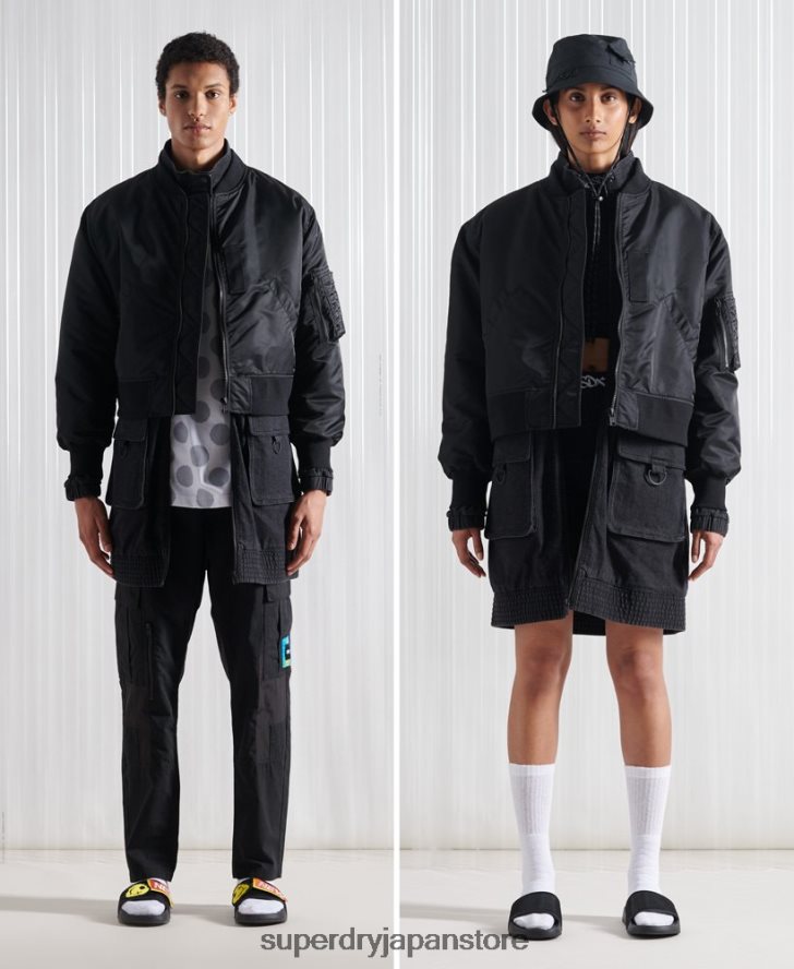 限定版 SDX ダブルボンバージャケット 男性 Superdry 衣類 黒 2J62PZ5555
