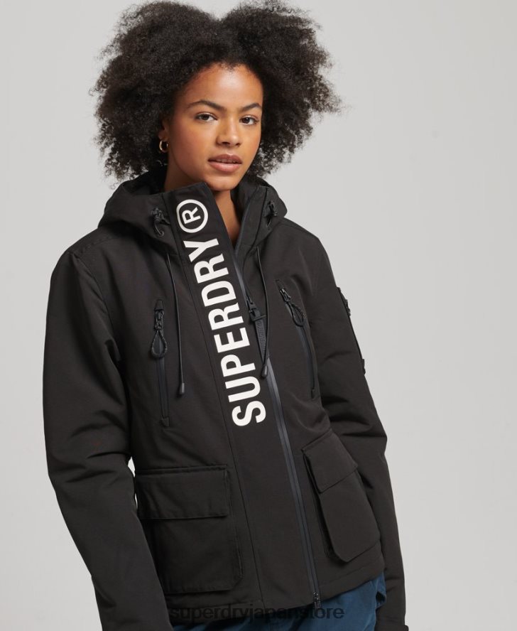 フード付きアルティメット SD ウィンドブレーカー 女性 Superdry 衣類 黒 2J62PZ3742