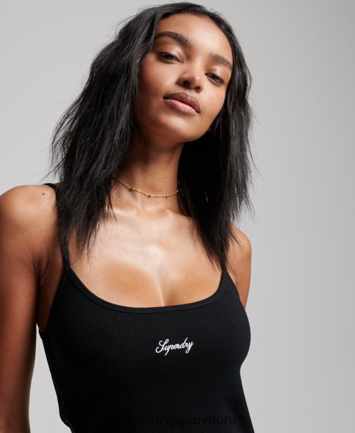 S ロゴ ストラップドレス 女性 Superdry 衣類 黒 2J62PZ2436