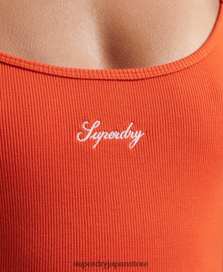 S ロゴ ストラップドレス 女性 Superdry 衣類 オレンジ 2J62PZ2471