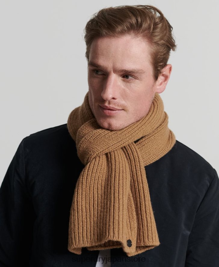 Studios プレミアム リブスカーフ 男性 Superdry アクセサリー 黄褐色 2J62PZ1808
