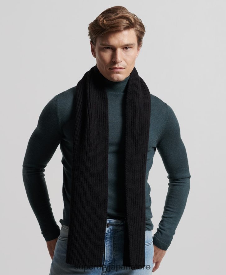 Studios プレミアム リブスカーフ 男性 Superdry アクセサリー 黒 2J62PZ1811