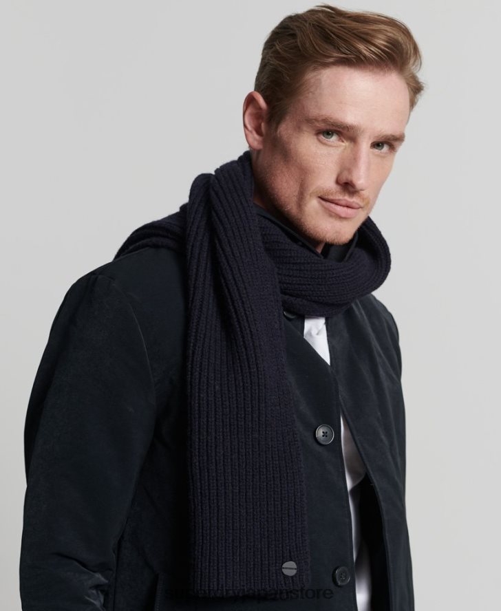 Studios プレミアム リブスカーフ 男性 Superdry アクセサリー 海軍 2J62PZ1813