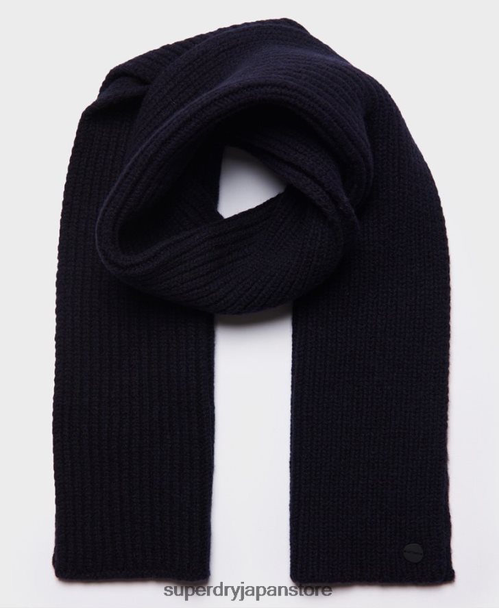 Studios プレミアム リブスカーフ 男性 Superdry アクセサリー 海軍 2J62PZ1813