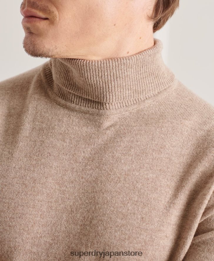 Studios ラムズウール ロールネック セーター 男性 Superdry 衣類 茶色 2J62PZ5319