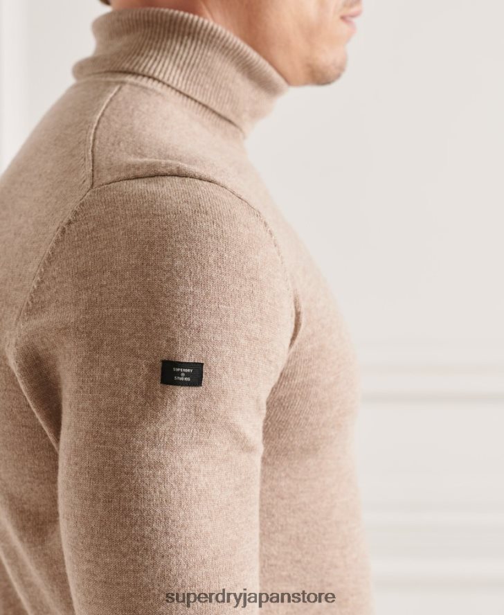 Studios ラムズウール ロールネック セーター 男性 Superdry 衣類 茶色 2J62PZ5319