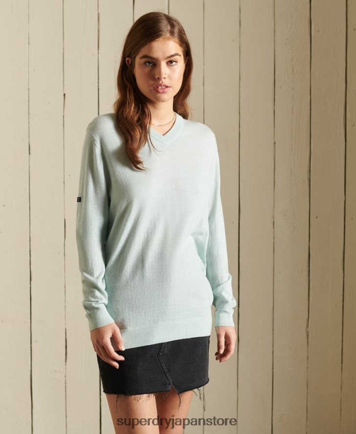 Studios ルーズフィット メリノ V ジャンパー 女性 Superdry 衣類 緑 2J62PZ4034