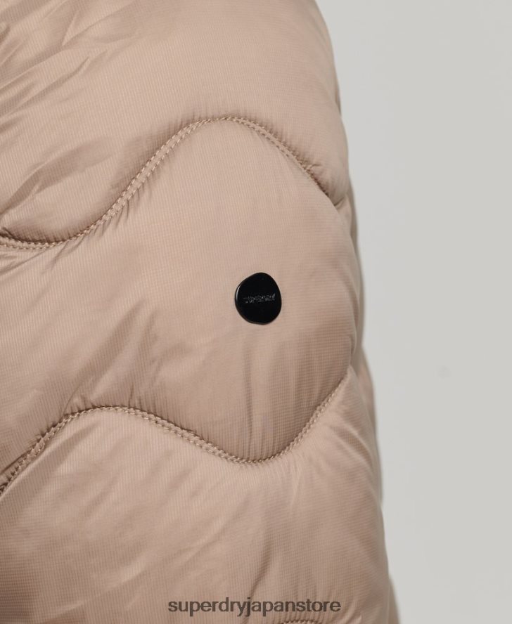 フード付き軽量中綿コート 男性 Superdry 衣類 茶色 2J62PZ1002