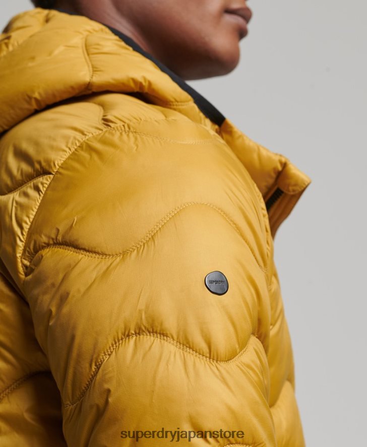 フード付き軽量中綿コート 男性 Superdry 衣類 黄色 2J62PZ1003