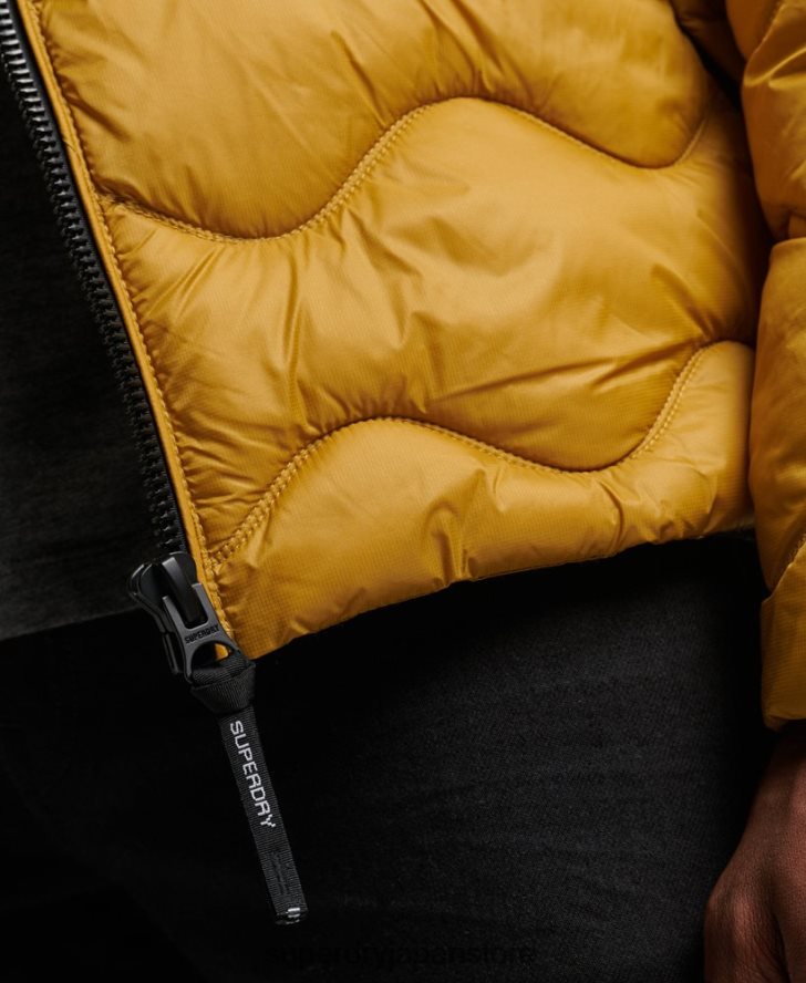 フード付き軽量中綿コート 男性 Superdry 衣類 黄色 2J62PZ1003