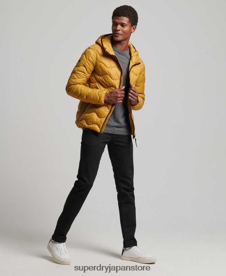 フード付き軽量中綿コート 男性 Superdry 衣類 黄色 2J62PZ1003