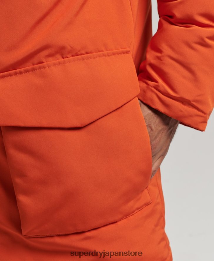 フード付きエベレスト フェイクファー パーカー 男性 Superdry 衣類 オレンジ 2J62PZ1004