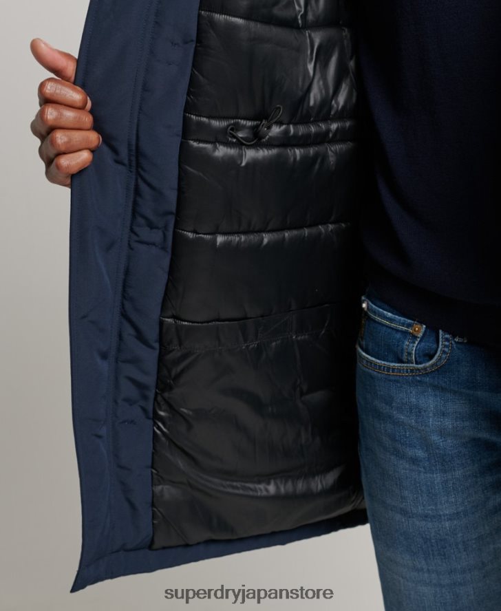 フード付きエベレスト フェイクファー パーカー 男性 Superdry 衣類 海軍 2J62PZ1005
