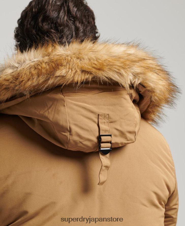 フード付きエベレスト フェイクファー パーカー 男性 Superdry 衣類 茶色 2J62PZ1008
